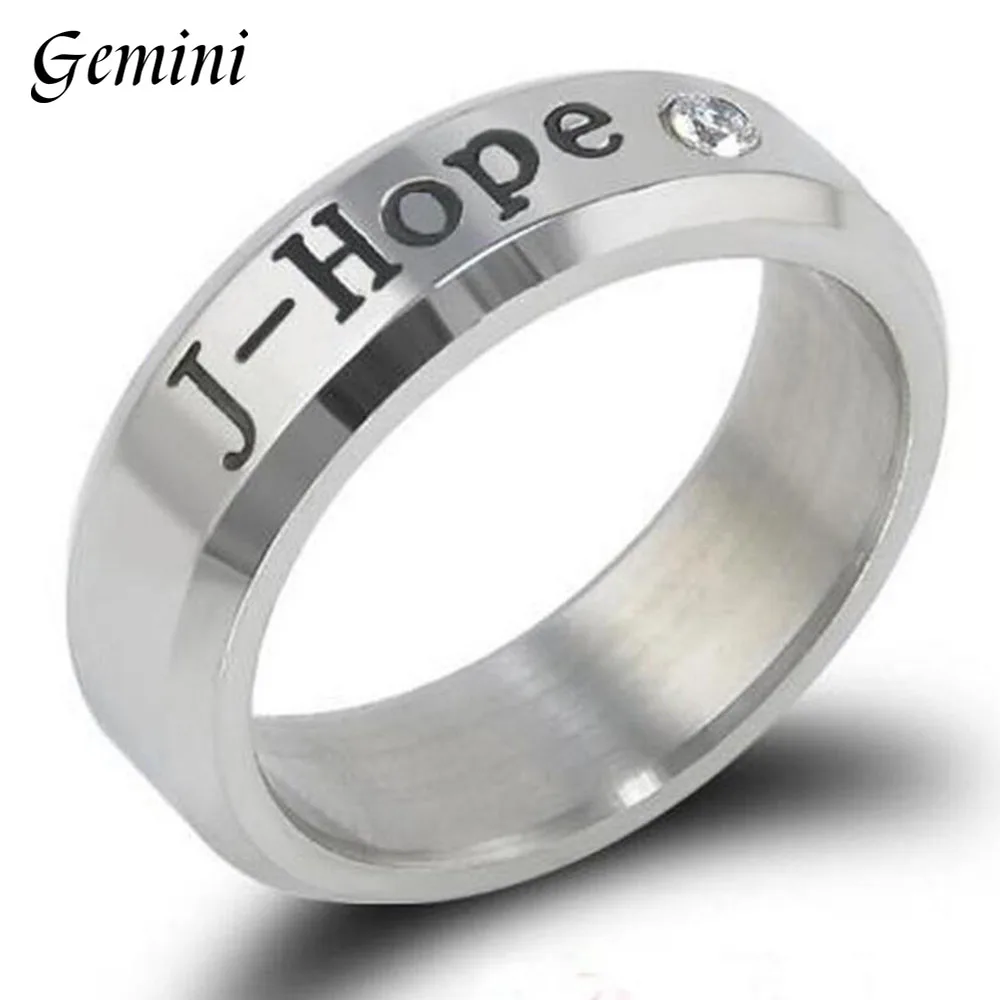 ARMY Jung Kook J-HOPE Jimin Jin Rap Monst SUGA V Rm Rhinestone Titanium Steel Finger Ring Original Kpop Jewelry Gifts Inner 18mm