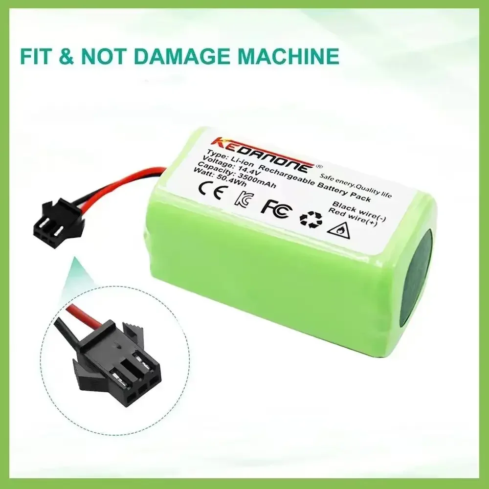 

New14.4V 2600mAh 3500mAh Li-ion Replacement Battery for Conga Excellence 990 950 1090 1790 1990 Ecovacs Deebot N79 Eufy RoboVac
