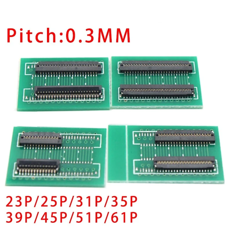 

FFC/FPC 0.3MM extension connector socket lvds LCD screen cable extension plate 0.3MM spacing 23/25/31/35/39/45/51/61