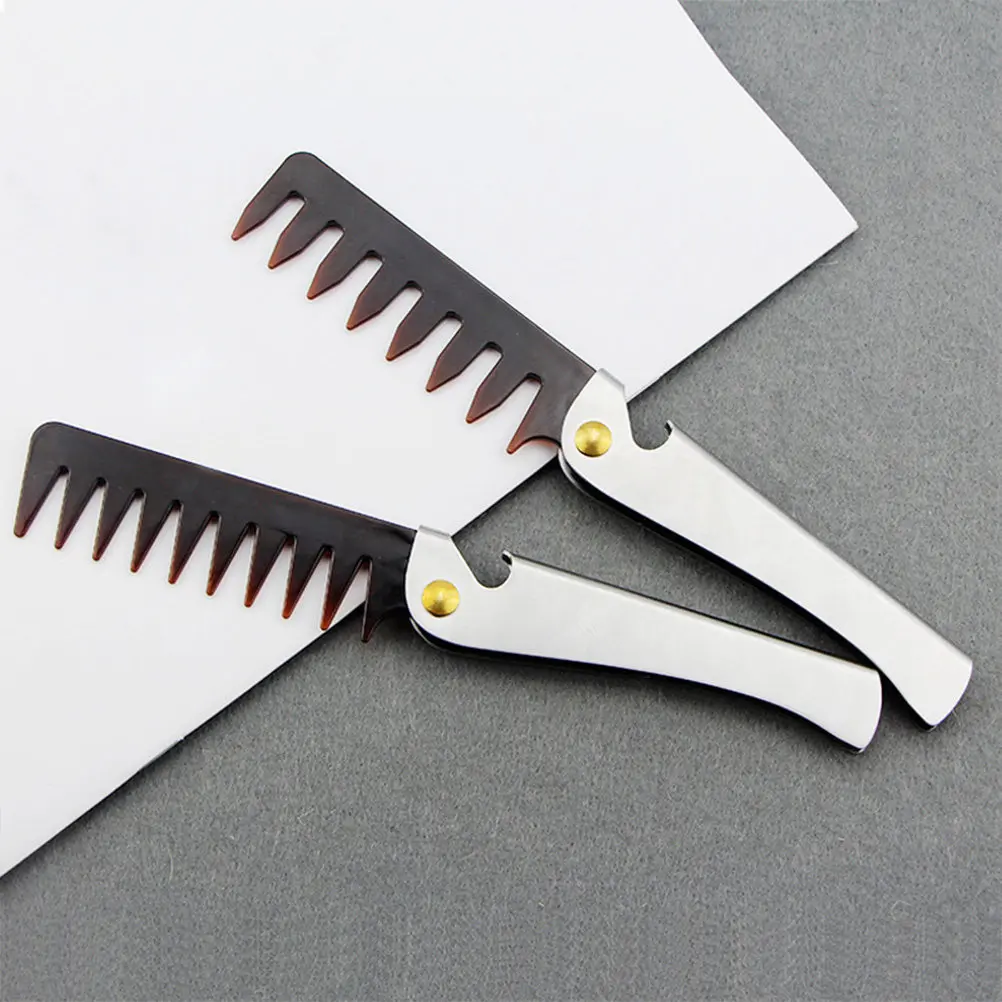 1Pcs Retro Hair Comb Stainless Steel PP Material Smooth Teeth Portable Head Massage Blood Circulation Relief Men Styling Tool