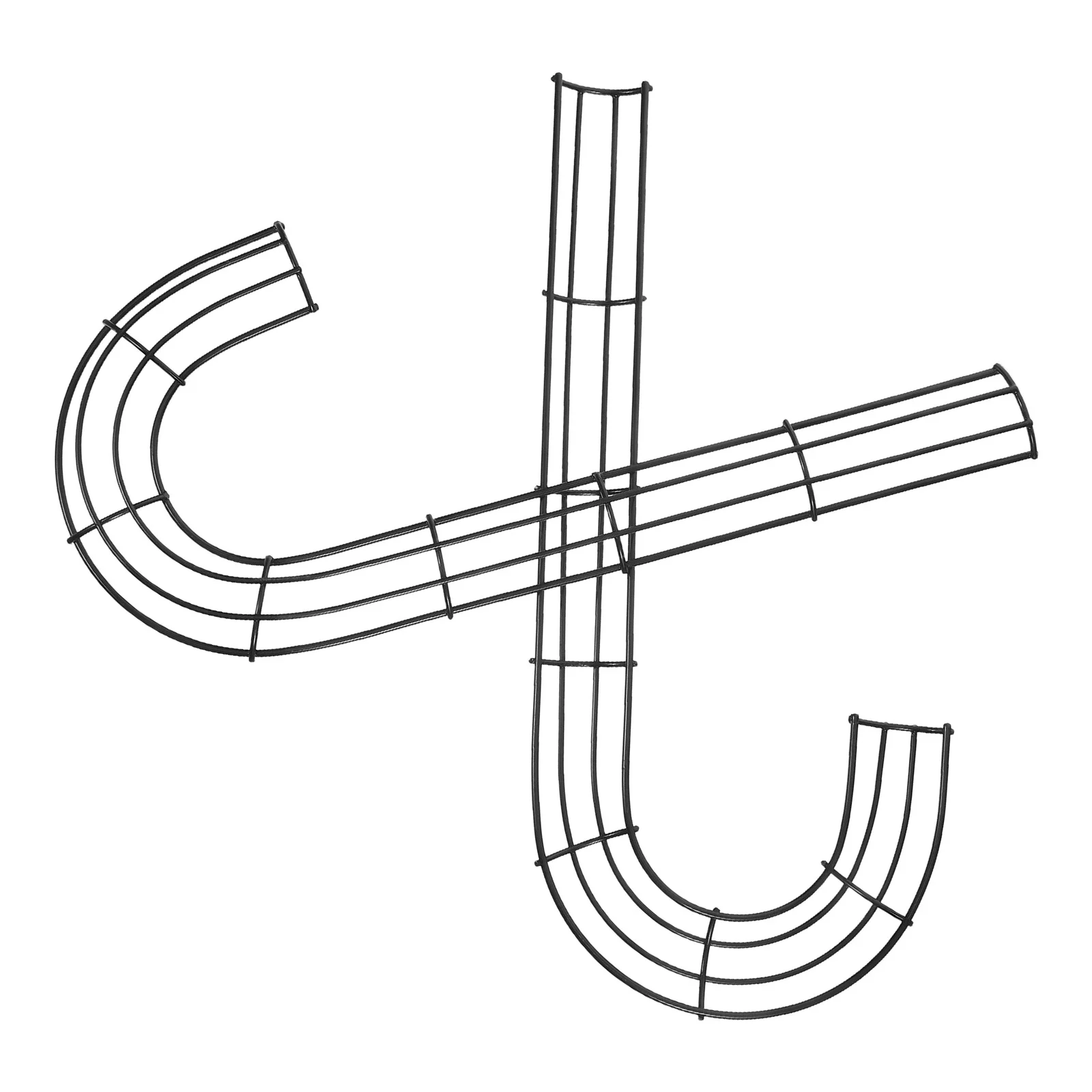 

2Pcs Christmas J Shape Candy Cane Wreath Form Iron Wire Floral Frame DIY Wreath Base for Holiday Floral Arrangement Decor