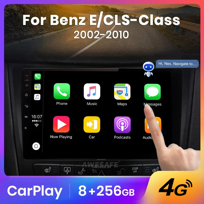 AWESAFE Wireless CarPlay Autoradio for Mercedes Benz W211 2002-2010  Car Radio Multimedia Player Android Auto Stereo GPS