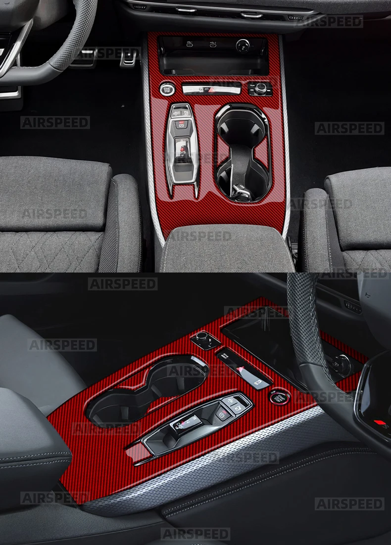 Echter weicher Kohlefaser-Aufkleber für Audi A5 S5 B10 A6 e-tron 2025 2026 RHD LHD Automatik/AT Auto-Schalttafel-Zubehör – Detail 10