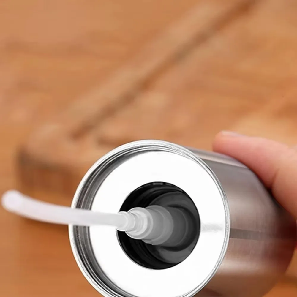 Nuevo Rociador de Aceite de Oliva de 100 ml, Botella de Spray de Aceite de Acero Inoxidable Recargable, Botella de Spray a Presión para Cocina a Prueba de Fugas
