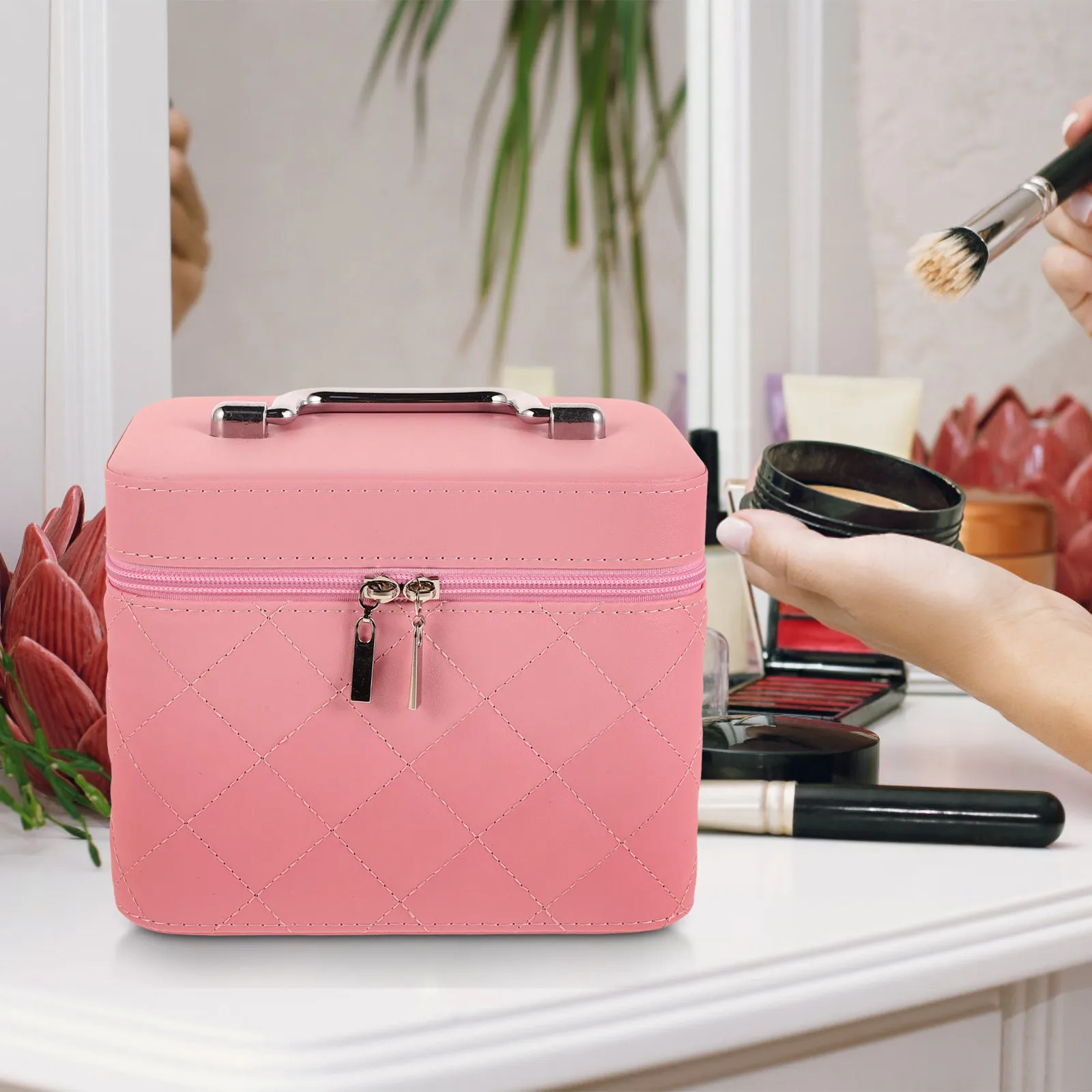 Professional Makeup Organizer Bag Fashionable Spacious Design Travel Friendly Case for Business Trips Home Or on The Go