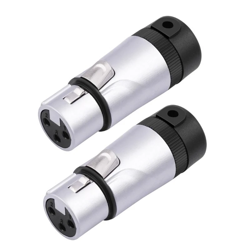 

652F 2PCS 3Pin Mic Plugs Male And Female Auditory Connectors Solder Connection For Clear Sound Transmission