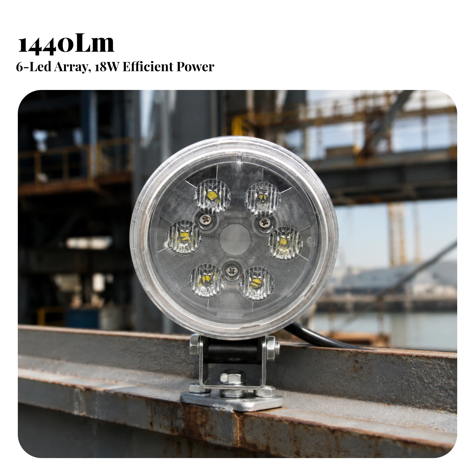 Round Par36 LED Work Light 1440 Lumens 10-32V Die Cast Aluminum Housing for Tractor Construction Vehicle