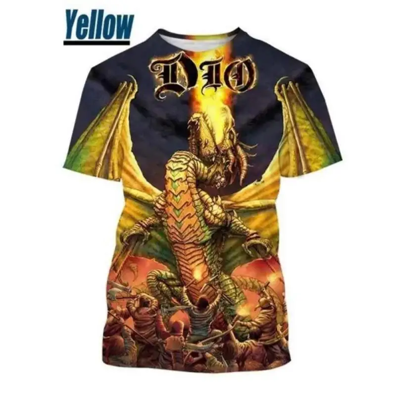 Fashion Men Clothing New Heavy Metal Rock Dio Band 3D Print T-shirt Hip Hop Street Unisex Oversized T Shirt Harajuku Tops Tees