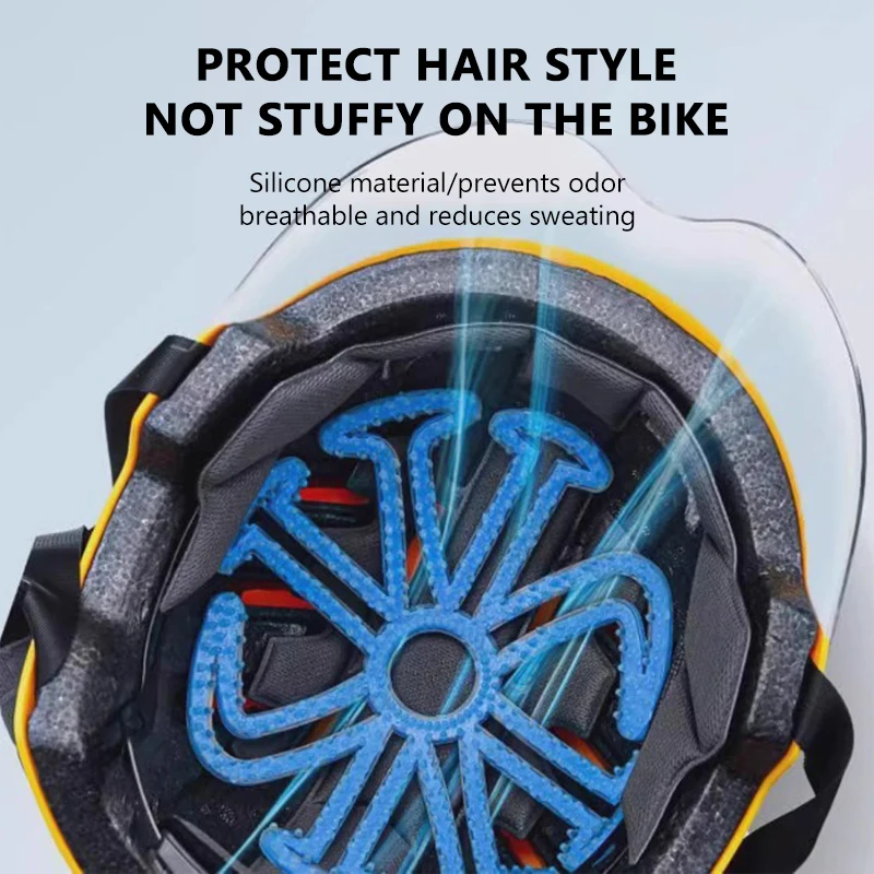 Almofada interna para capacete de motocicleta, almofada flexível de silicone para interior do capacete, protetor interno para capacete de motocicleta