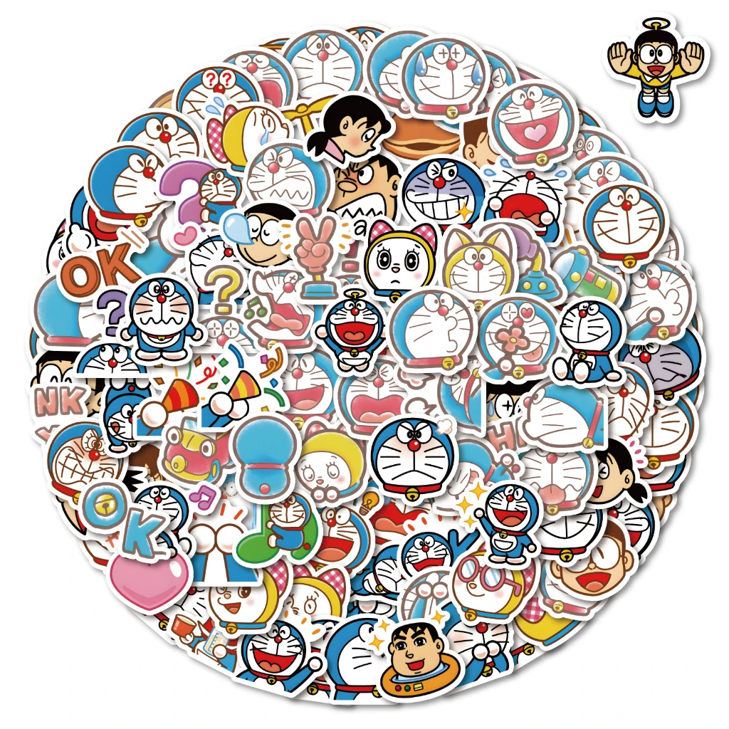 120/60PCS Classic Anime Doraemon Cute Sticekrs For Luggage Phone Case Laptop Notebook Decals Kids Gift