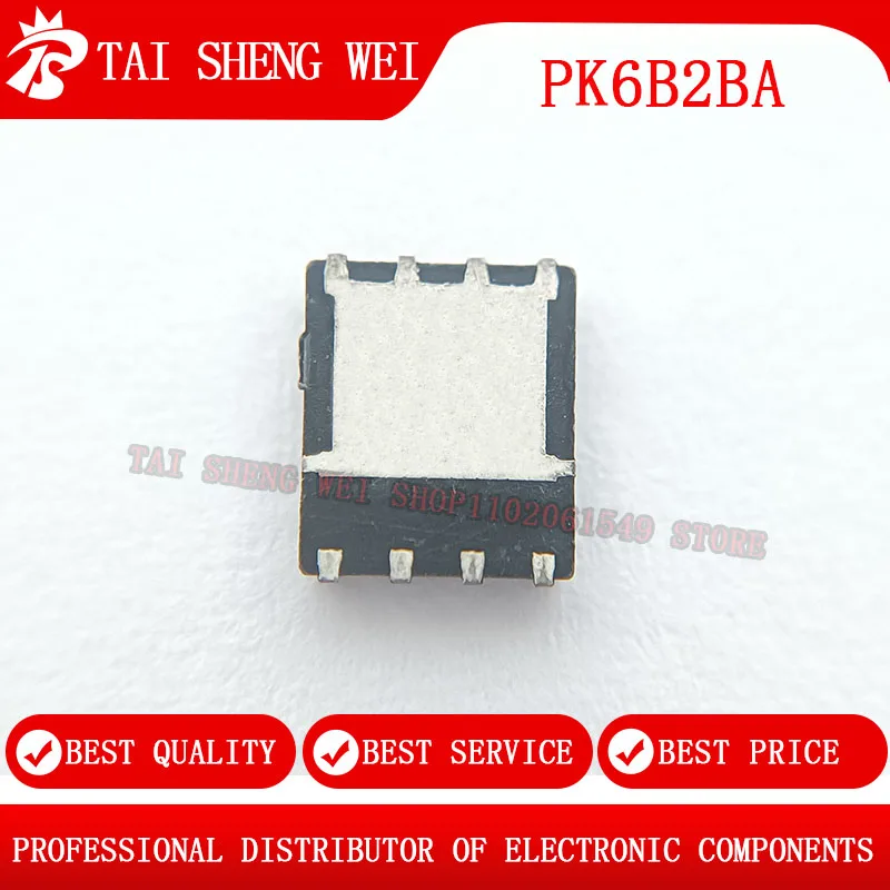 5pcs Brand new original PK6B2BA SMD DFN5X6-8 Marking PK6B2BA Single N-channel 30V 52A Field-Effect Transistor