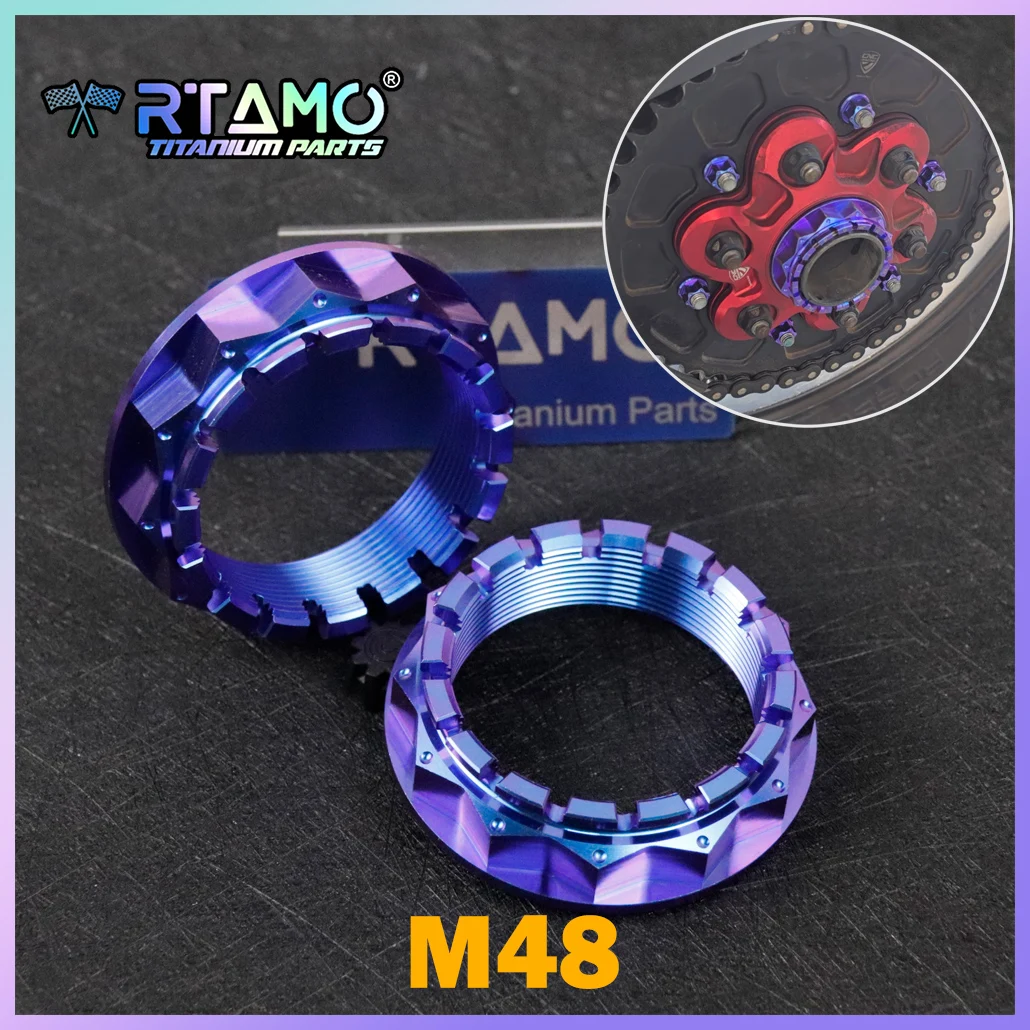 RTAMO M48 Gr5 Titanium Nut Rear Axle Nut Lightweight Wheel Nut for Ducati V2 V4