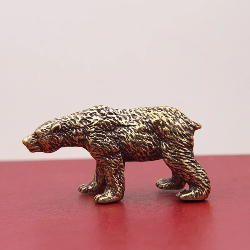 Pure Brass Copper Polar Bear Desktop Ornament Brass Decoration Craft m89