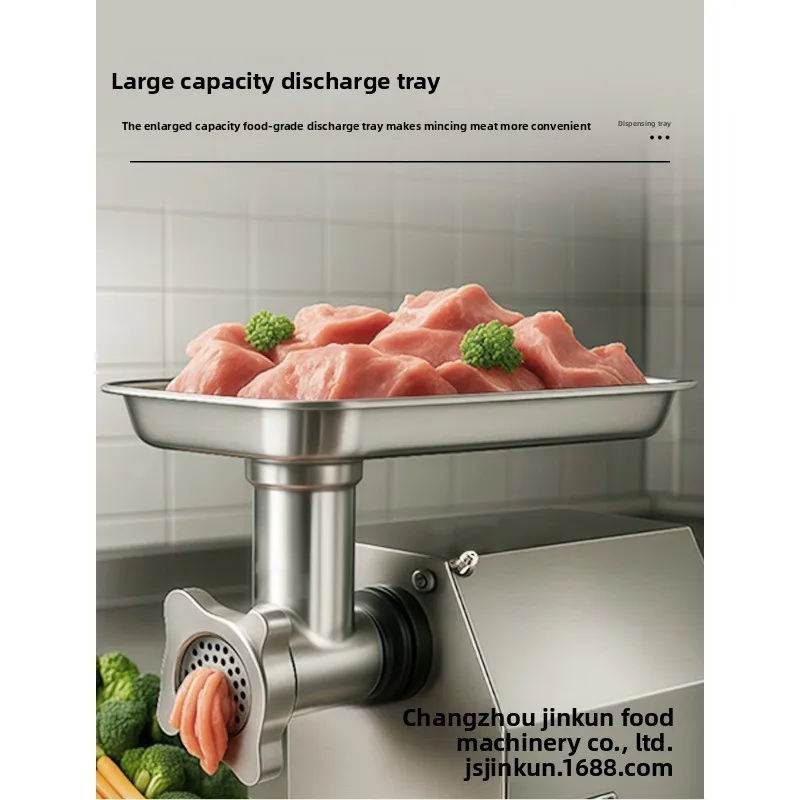 Household Commercial Desktop All‑Steel Meat Grinder, Stainless‑Steel Head with Plates & Sausage Filling Attachment