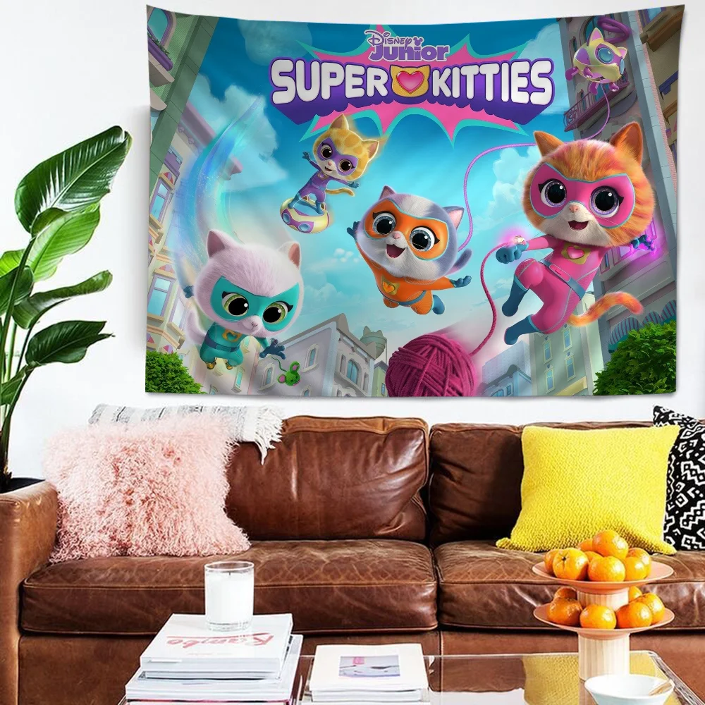 

Junior Super Kitties Pattern Chart Tapestry For Living Room Home Dorm Decor Art Home Decor