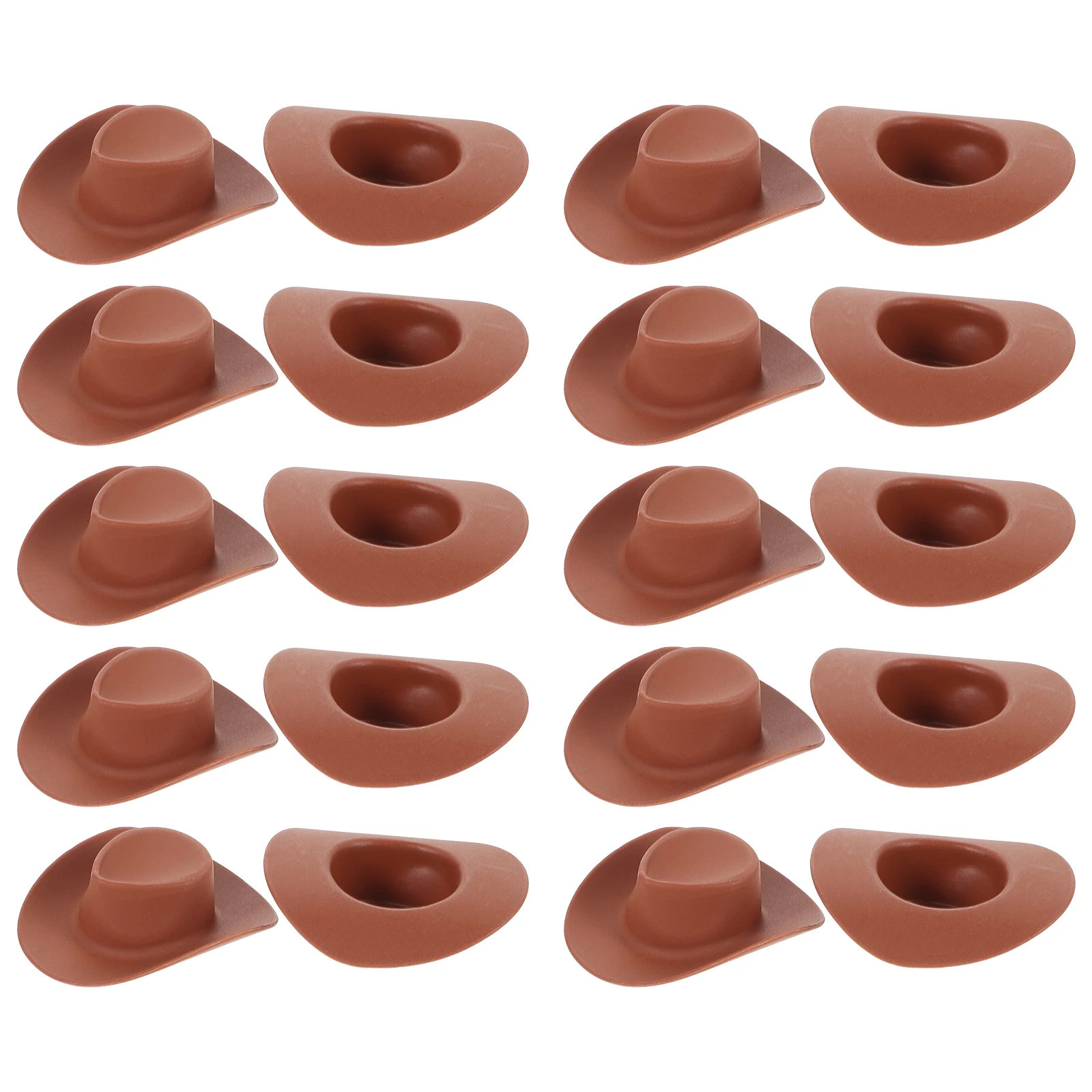 

20 Pcs Mini Cowboy Hat Toy Miniature Decoration Costume Headwear Plastic Miss Tiny for Crafts