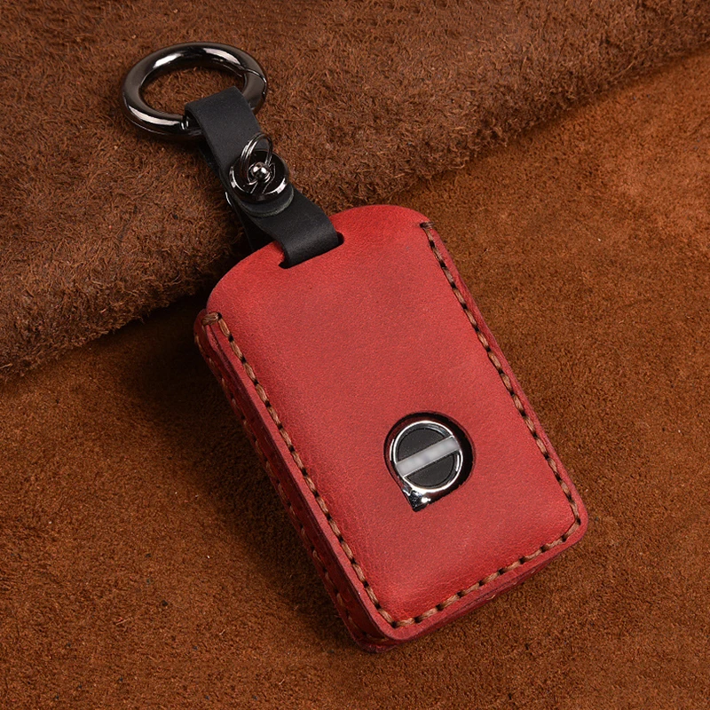 1 Pcs Leather Car Key Cover For Volvo XC40 XC60 S90 XC90 V90 T5 T6 T8 Auto Key Protect Cover  Key Chain Car Key Case Car Styling