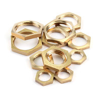5Pcs/Lot 1/8 1/4 3/8 1/2 BSP Female Thread Hexagonal Shank Cap Brass Hex Lock Nuts Pipe Fitting