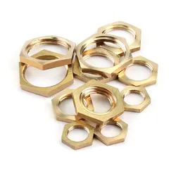 5Pcs/Lot 1/8 1/4 3/8 1/2  BSP Female Thread Hexagonal Shank Cap Brass Hex Lock Nuts Pipe Fitting