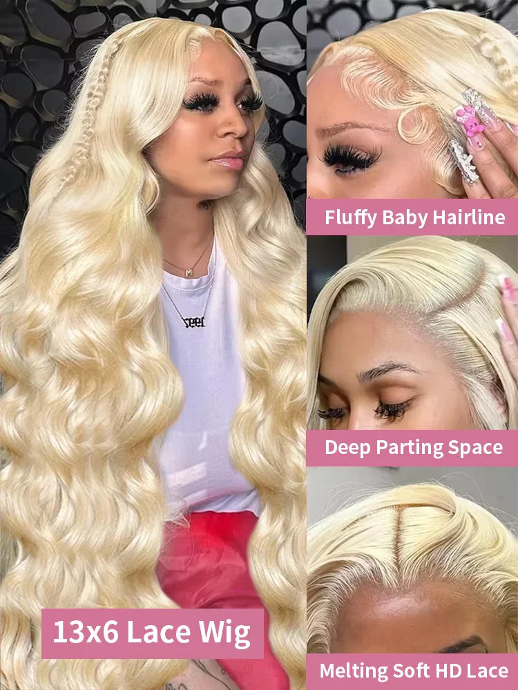 40 46 بوصة 613 الجسم موجة 13x6 HD الدانتيل أمامي خصلات الشعر المستعار الإنسان العسل شقراء البرازيلي الملونة 13x4 الدانتيل الجبهة الباروكات للنساء 250%