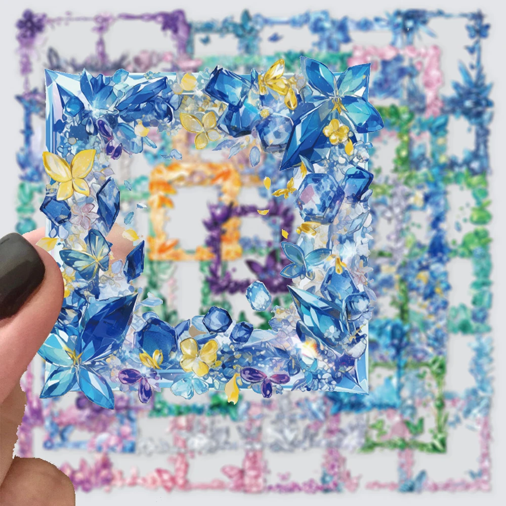 

10/30/50pcs Transparent Cute Butterfly Crystal Border Cartoon Stickers Aesthetic Graffiti Decal Toy DIY Luggage Notebook Sticker