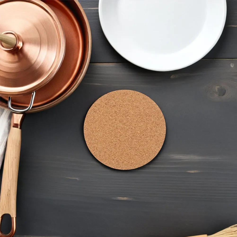 25Pcs Round Self-Adhesive Cork Coasters Heat Insulating Noise Reducing Vibration Absorption Table Mat for Wood Glass Marble