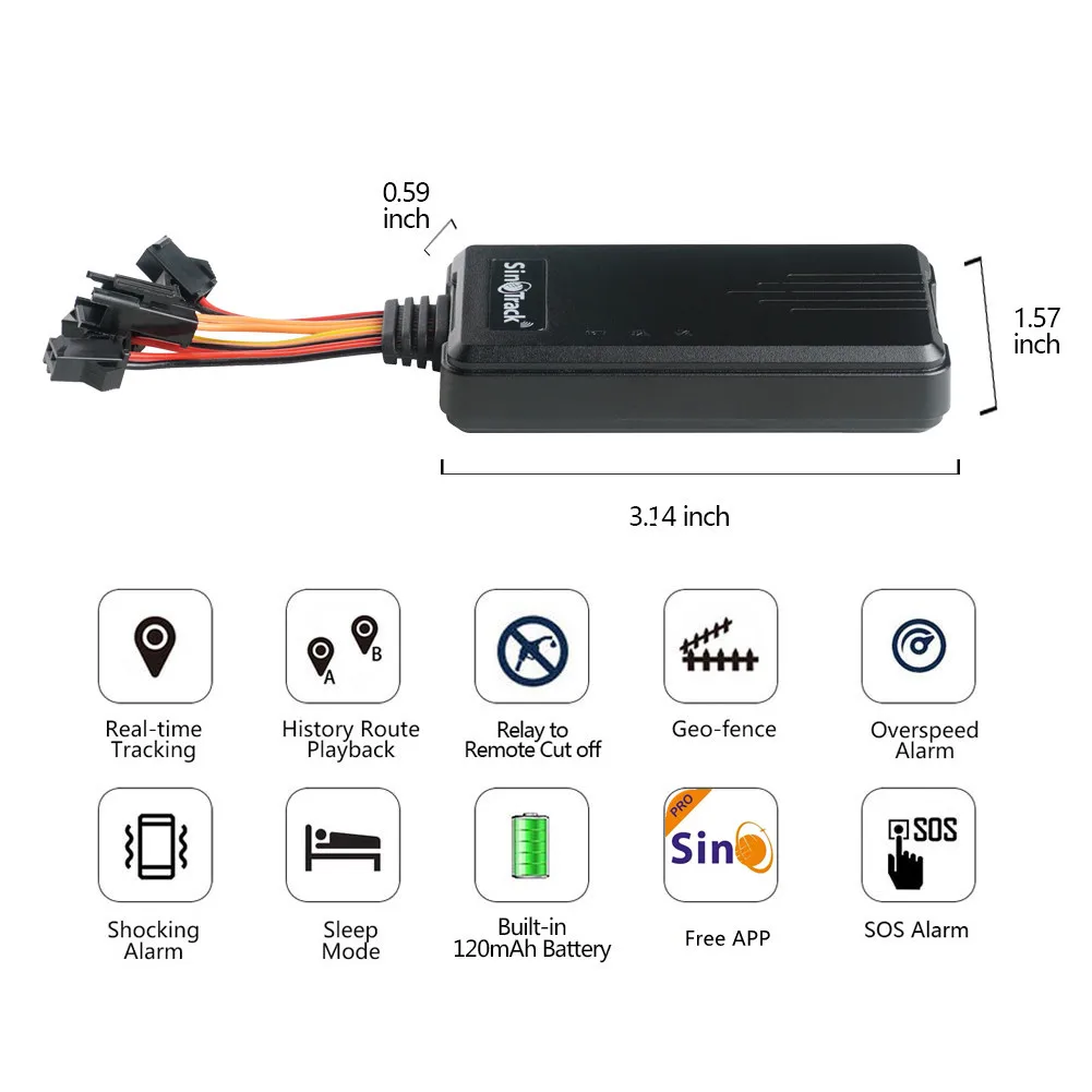시노트랙 2유닛 ST-906L 4G GPS 차량용 트래커, 차량/트럭 위치 추적 장치 (오일 차단 기능 포함), 무료 앱, 차량 도난 방지 썸네일 2