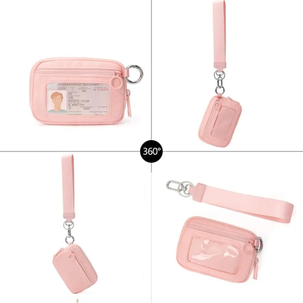 Fashion Nylon Hanging Card Holder Multifunction Mini Multi-card Hand Wallet Waterproof Portable Small Square Purse Bag Outdoor