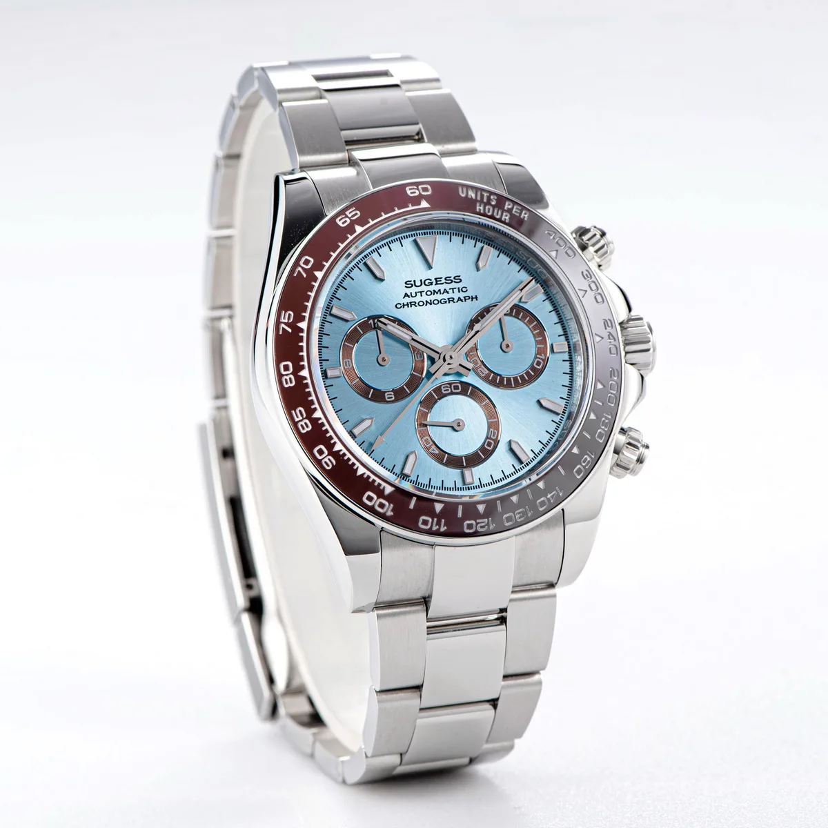 Sugess Panda Chronograph Uhrwerk Automatische mechanische Chronograph Armbanduhr Wasserdicht Tauchen Herrenuhren Keramiklünette Tona – Detail 21