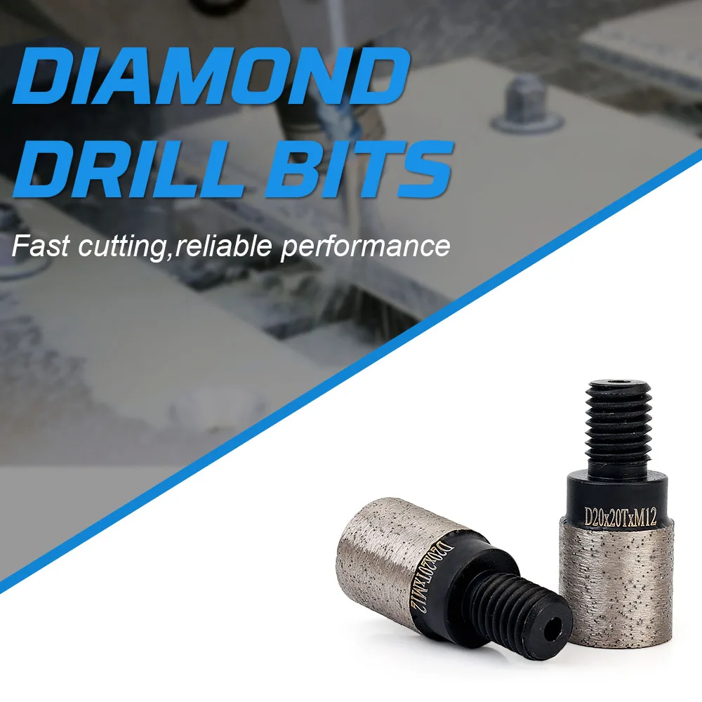 20mm CNC Diamond Incremental Finger Bit M12 CNC Milling Finger Diamond Bit for Granite, Marble and Engineered Stone