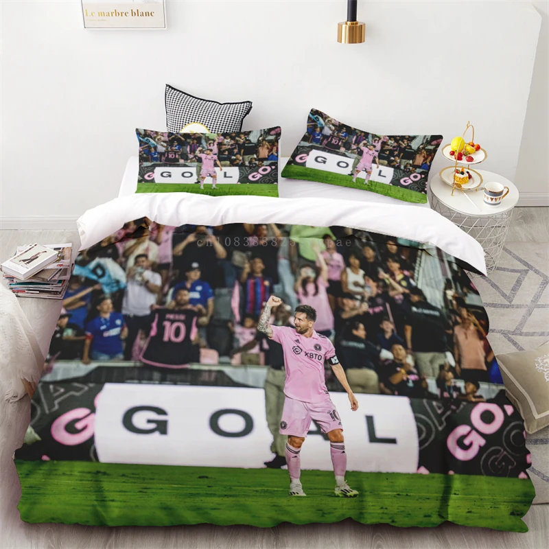 Duvet Cover Messi's Winning Moment HD Printing Super Fiber Material Soft and Comfortable Gift Room Decoration