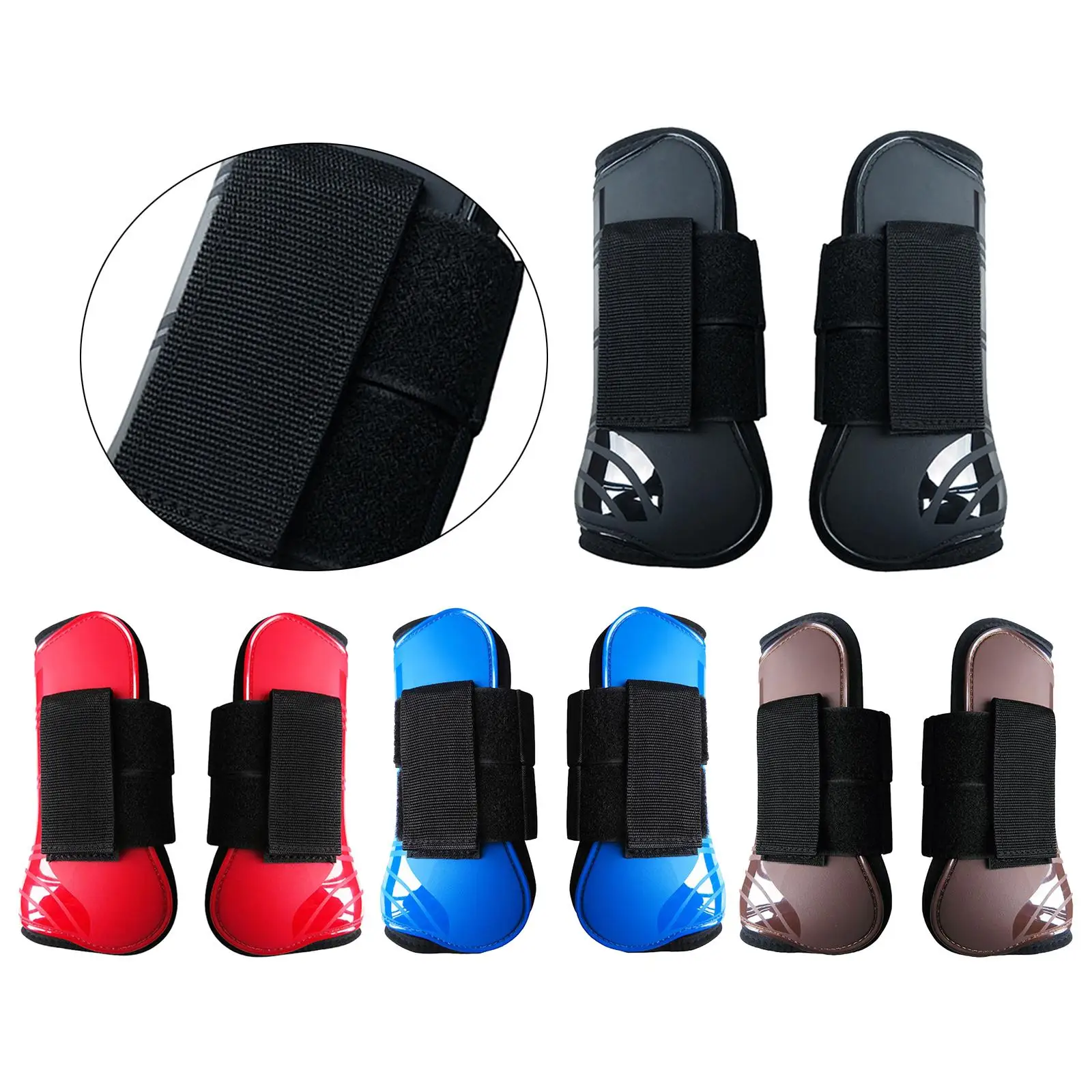 Jeu de 2 bottes cheval à pattes, bottes équines ouvertes à l'avant, bottes Fetlock et Tendon pour chevaux absorbantes et respirantes