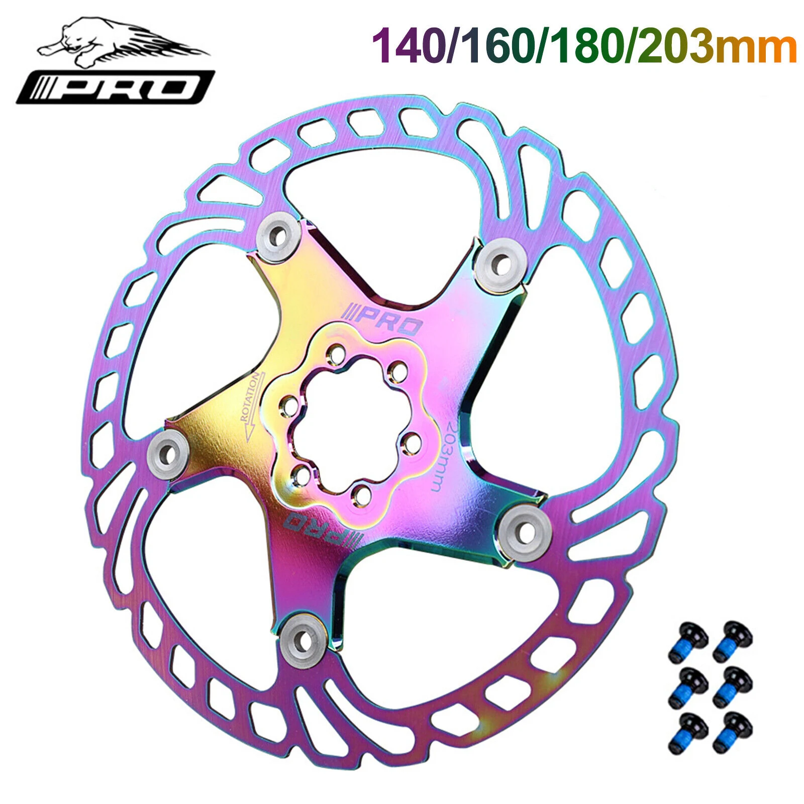 

IIIPRO Disc Brake Rotors Multicolor Floating Brake Rotors 140/160/180/203mm Hydraulic Disc Brake Rotor Road Mountain Bike Discs