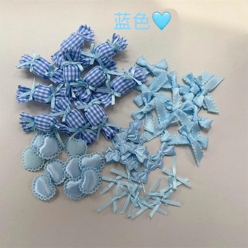 50-Piece Set of Multi-Color Accessories Collection for Handmade Fan Decorations, Lace DIY Card Holders, Ita Bag Accessories, Candy Bows