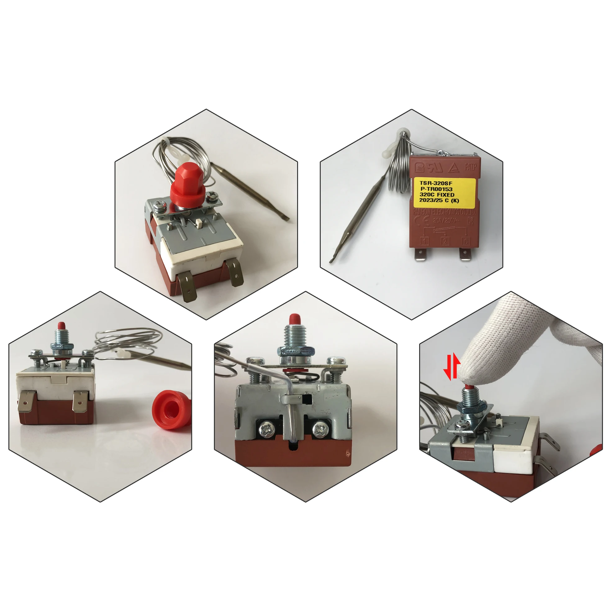 ترموستات لمبة ميزان الحرارة ثابت ارتفاع درجة الحرارة السلامة المحدد التحكم التبديل دليل إعادة تعيين تمديد الشعرية 1 متر للفرن #3