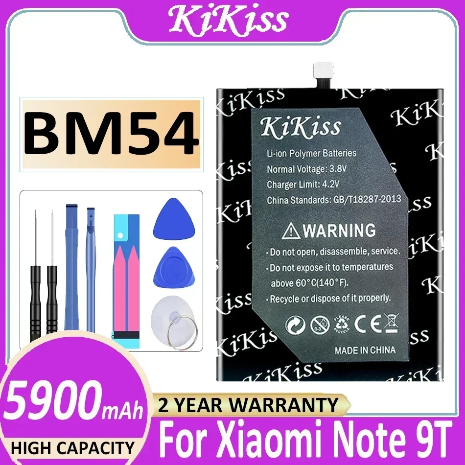 KiKiss Battery BM54 BM 54 BM-54 5900mAh For Xiaomi Note 9T Note9T MTK 800U Batteries