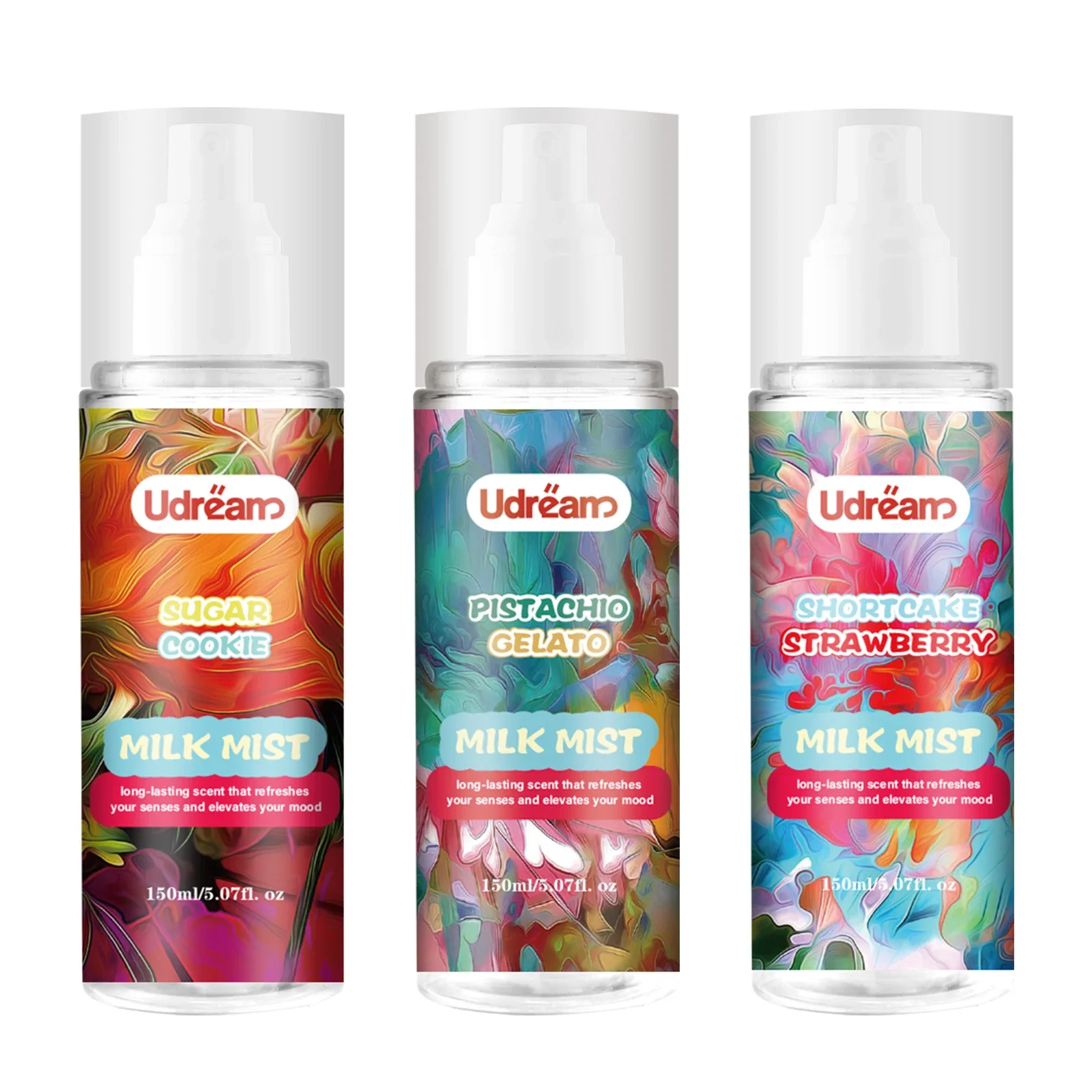 

150 мл молочный спрей для тела с запахом, клубника/фисташка, со вкусом гелато, освежающий, увлажняющий, питательный для кожи, ароматный спрей