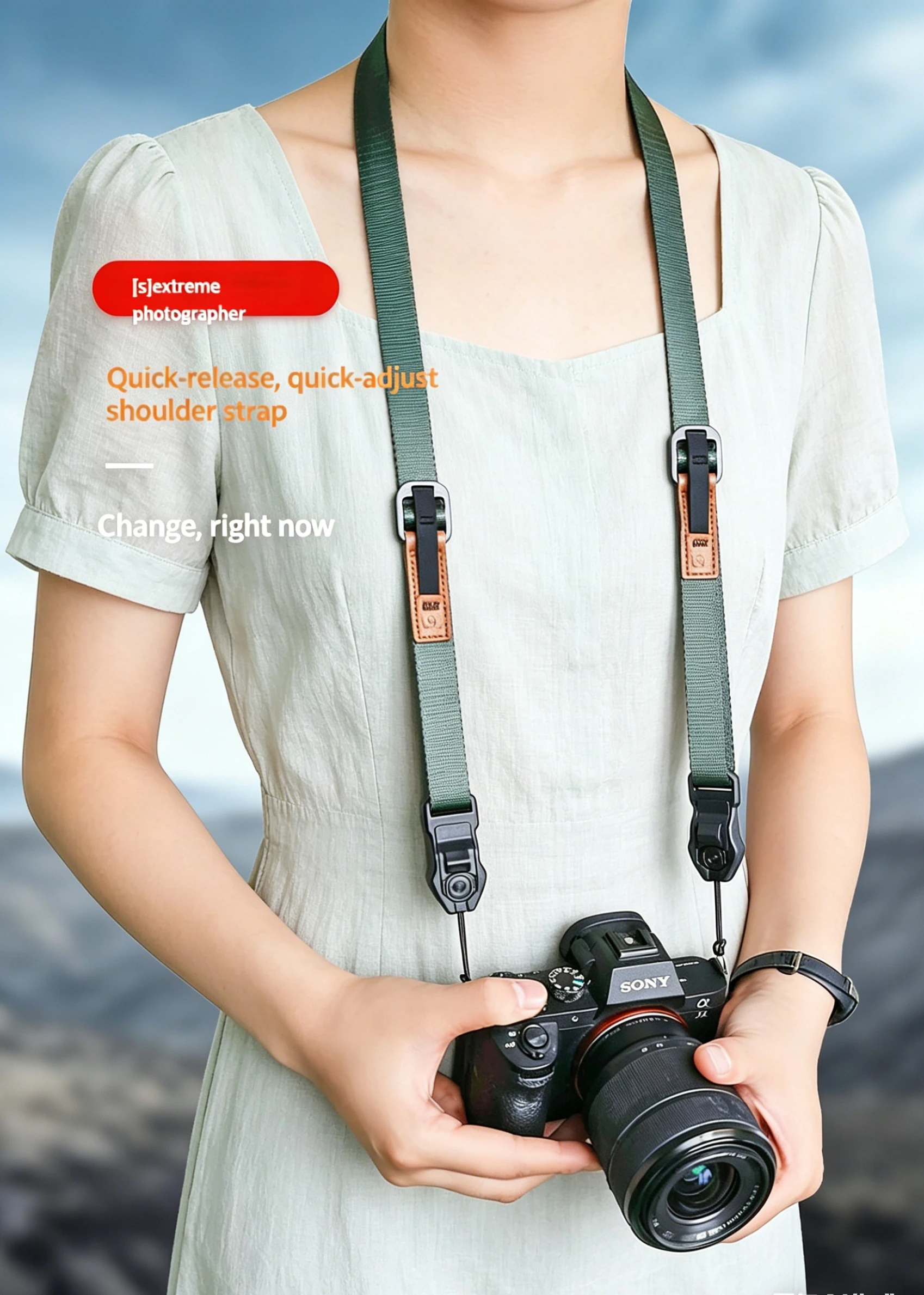 

Quick Release Camera Strap Compatible for Fuji XT5 XT30II XE4 XE5 Sony A7R3 R4 R5 Nikon Z30 Z6 Z7 Z9 Canon R8 R10 R7 R5