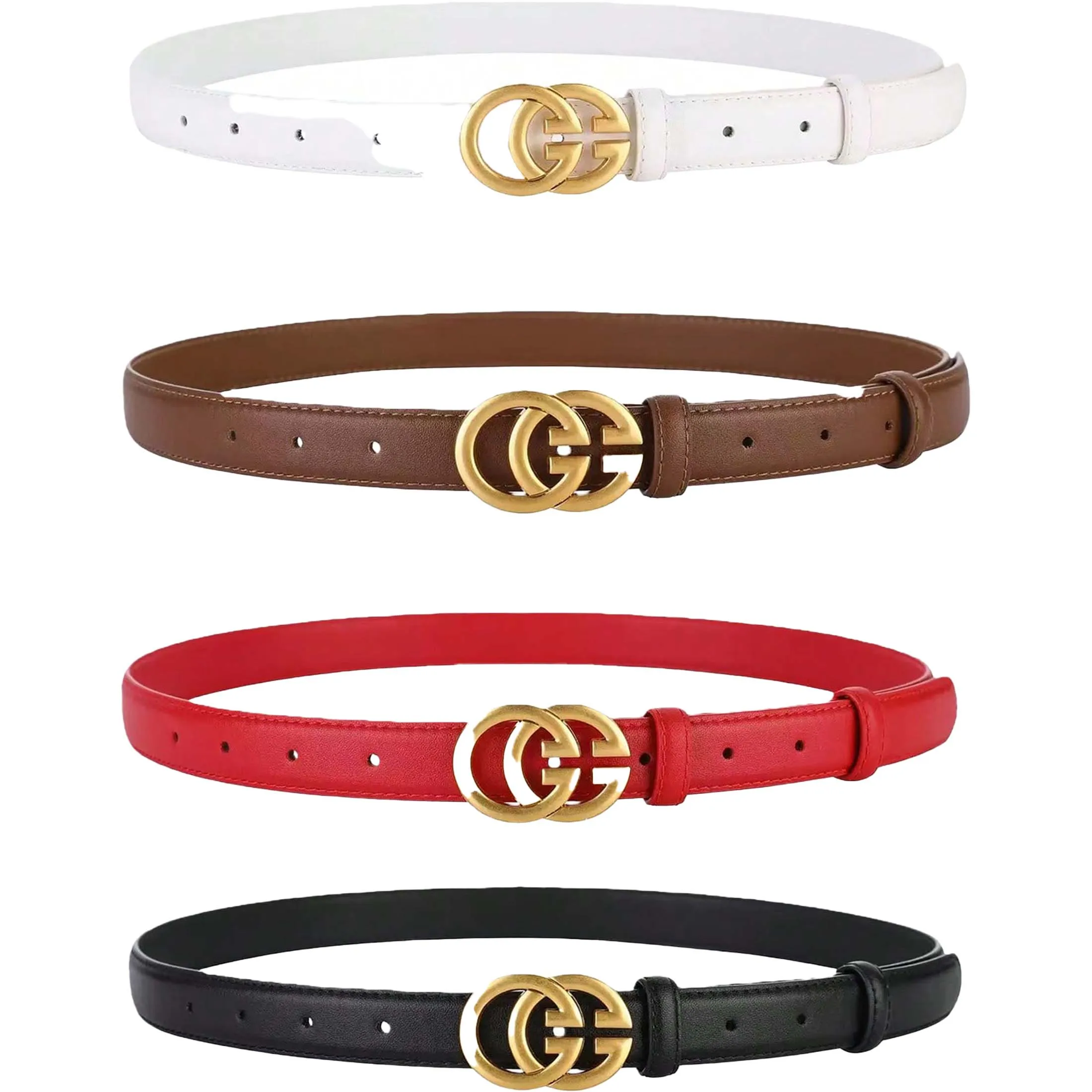 

1 шт. женский двойной ремень с логотипом G, роскошный пояс из искусственной кожи для шикарных повседневных и вечеринок