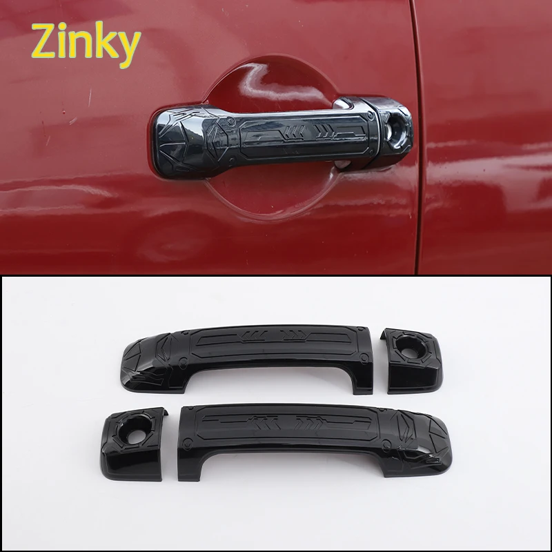 

x4 ABS Plastic Carbon Fiber Car Outer Door Handle Cover Trim Fit for Toyota FJ Cruiser 2007-2021