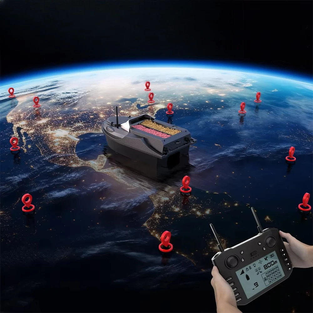 V080 2025 جديد 800 متر 3 كجم 180 نظام تحديد المواقع نقطة السيارات العودة نظام تحديد المواقع السونار الأسماك 12 فولت عالية السرعة الكارب قارب طعم صيد مع الافراج عن #2