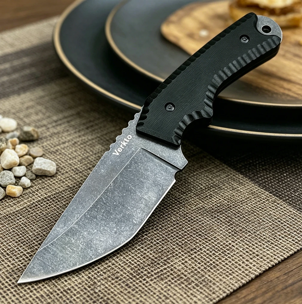 Survival Fixed Blade Knife High Hardness 7Cr13MoV Blade with G10 Handle & Sheath Outdoor Camping Fishing Hunting Rescue EDC Tool