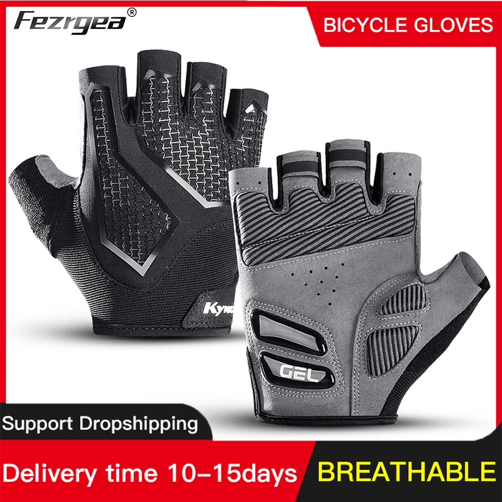 Summer  Half-Finger Men\'S And Women\'S Cycling Gloves Liquid Silicone Shock-Absorbing Breathable Sports Bicycle Fitness Gloves