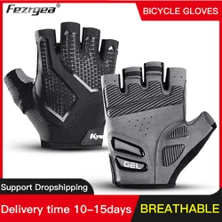 Gants de cyclisme demi-doigt en silicone liquide pour hommes et femmes, absorbant les chocs, respirant, sport, vélo, fitness, été