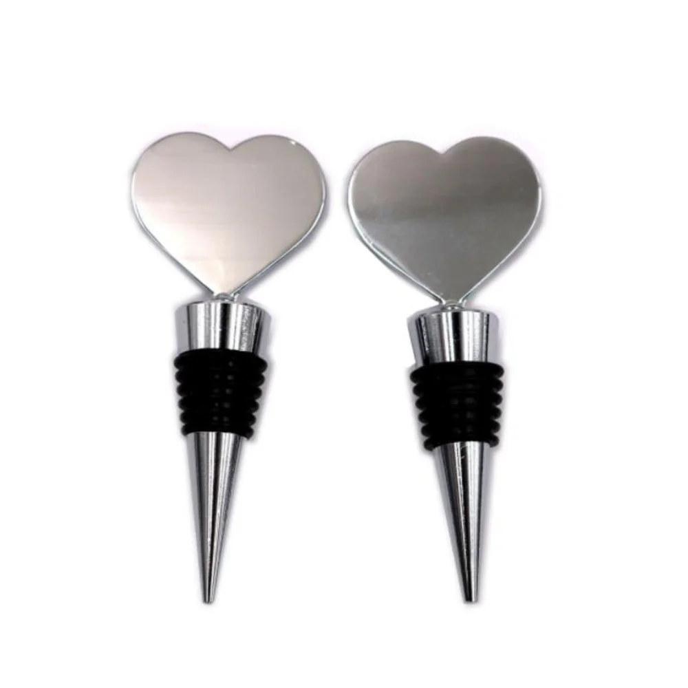 200pcs Heart Blank Metal Wine Bottle Stopper For DIY Crystal Dome Cabochones Accessory Tapon De Botella