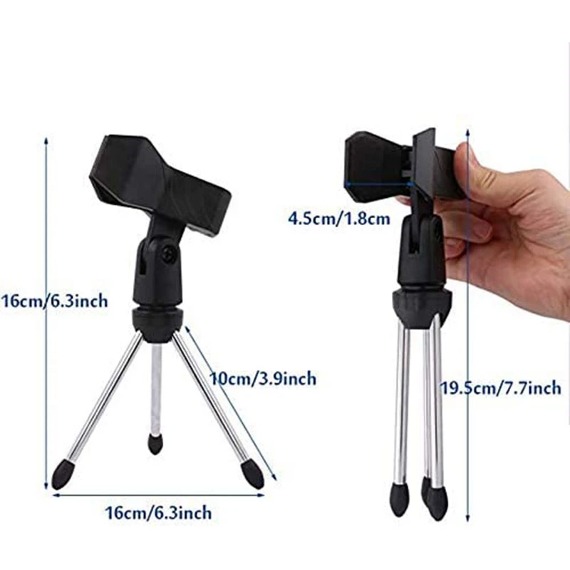 Desktop Microphone Stand Holder Foldable Tripod for Podcasts,Online Chat,Conferences,Lectures,Meetings,and