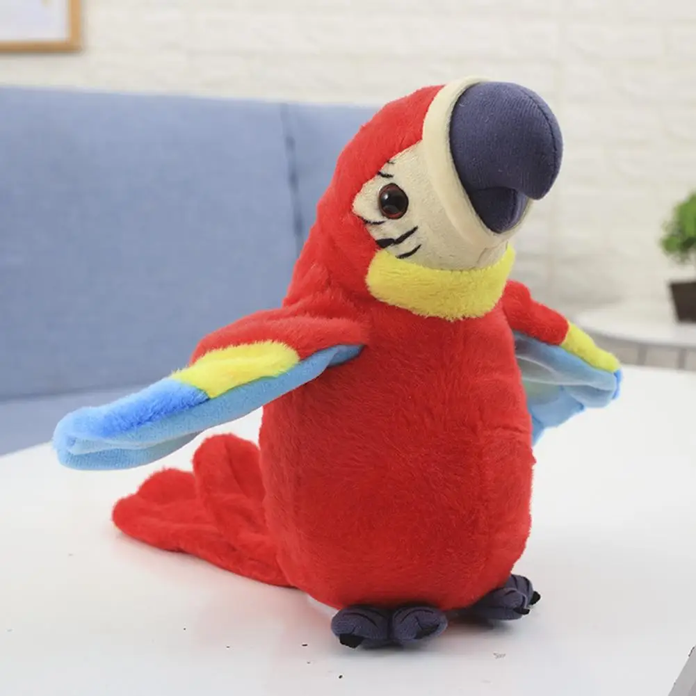 Parlante guacamayo loro repetir lo que dice Animal relleno juguete de peluche registro electrónico pájaro animado loro hablante juguete de peluche