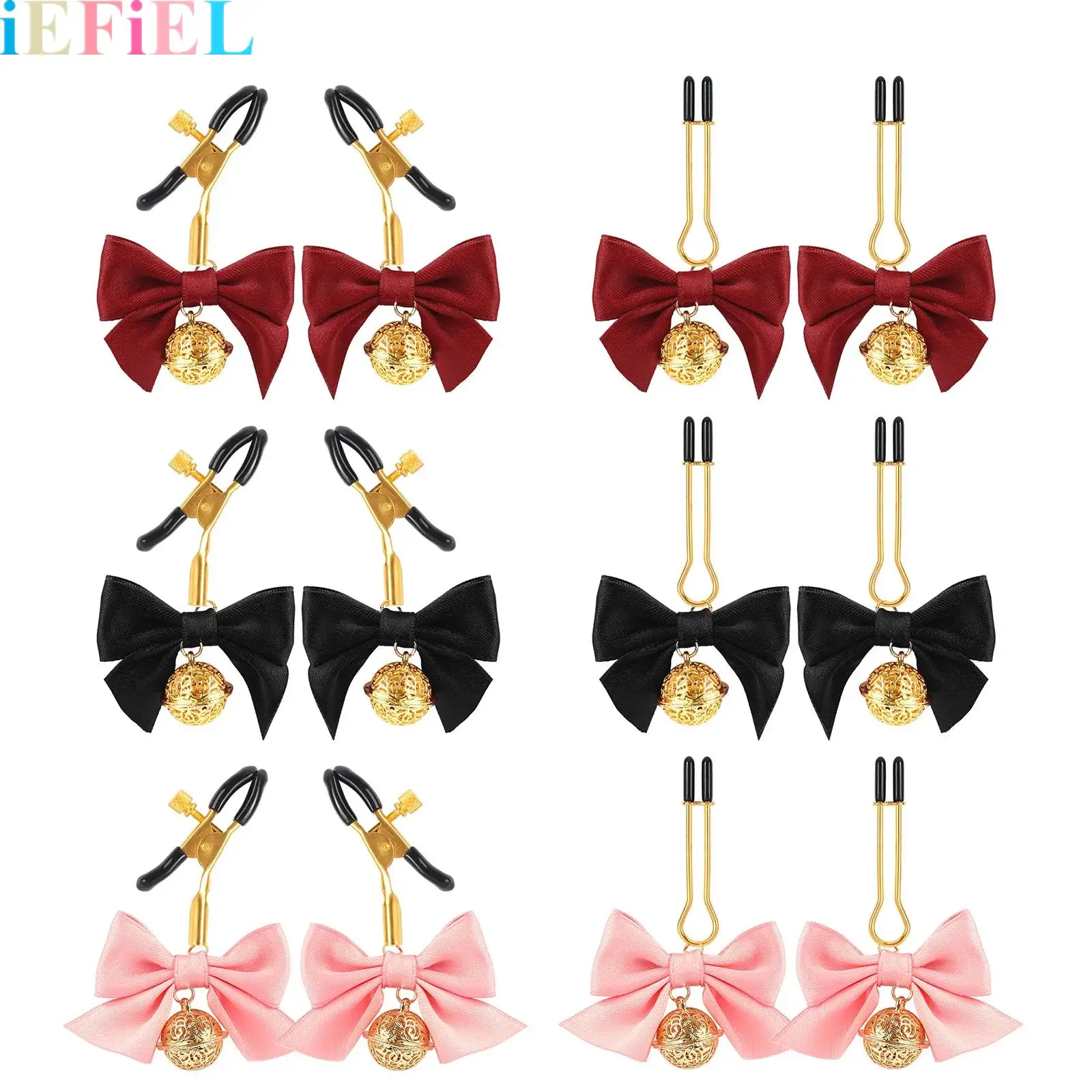 

Women Body Chain Bow Bell Body Clamps Non Piercing Clip on Body Chain for Women Faux Body Clip Jewelry