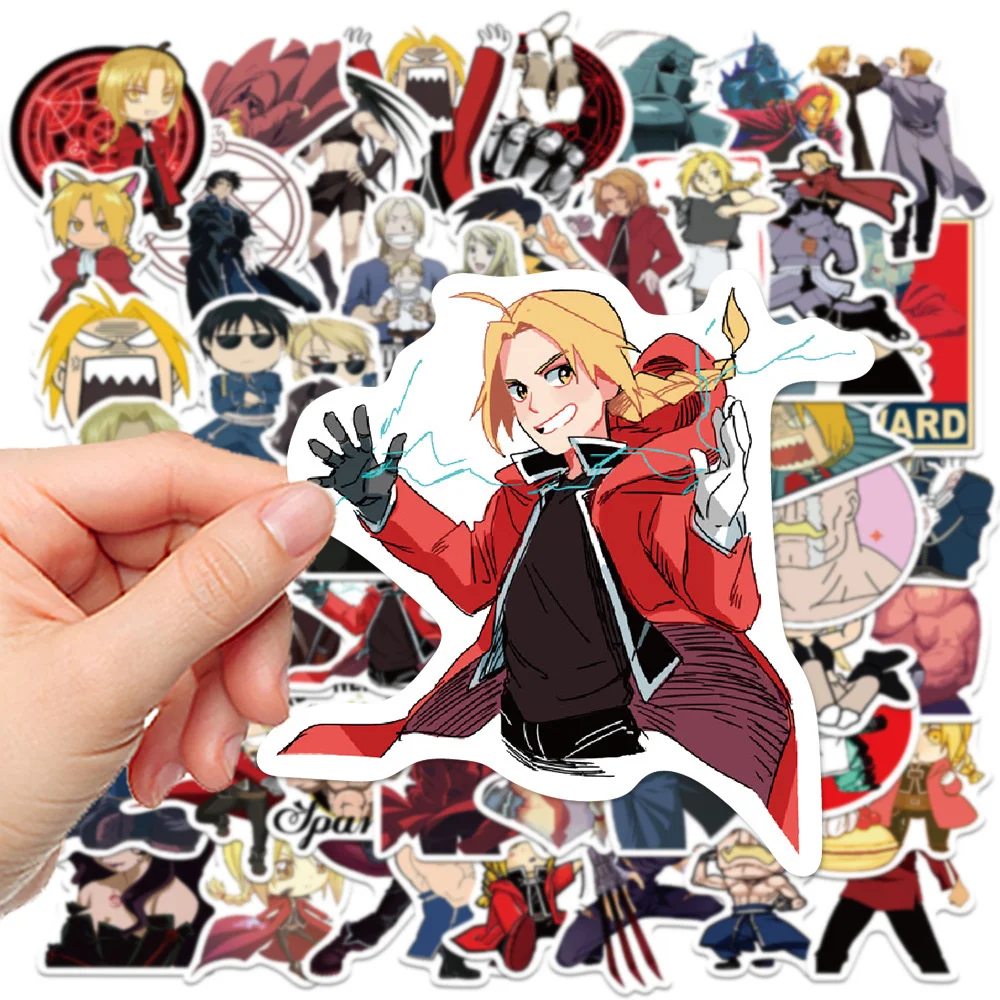 10/30/50PCS New Fullmetal Alchemist Sticker Pack Cartoon Creative Animation Kids Table Car Chair Decoration Waterproof Wholesale