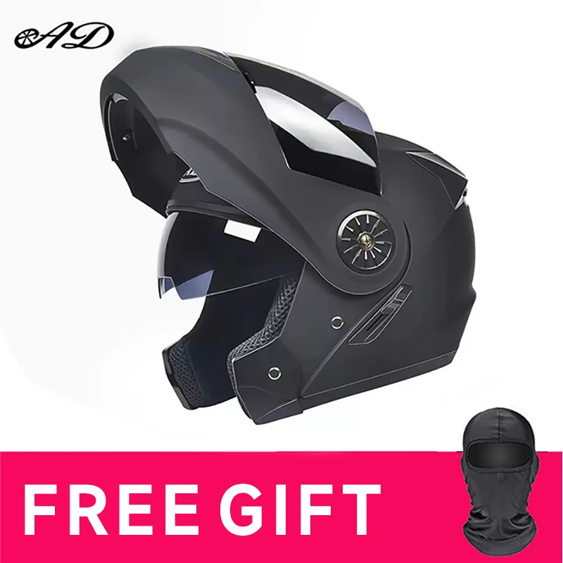 AD Factory Best Seller Motorcycle Dual Lens Helmet With Internal Sunshade Safety Module Flip Motorcycle Bicycle Helmet Wholesale